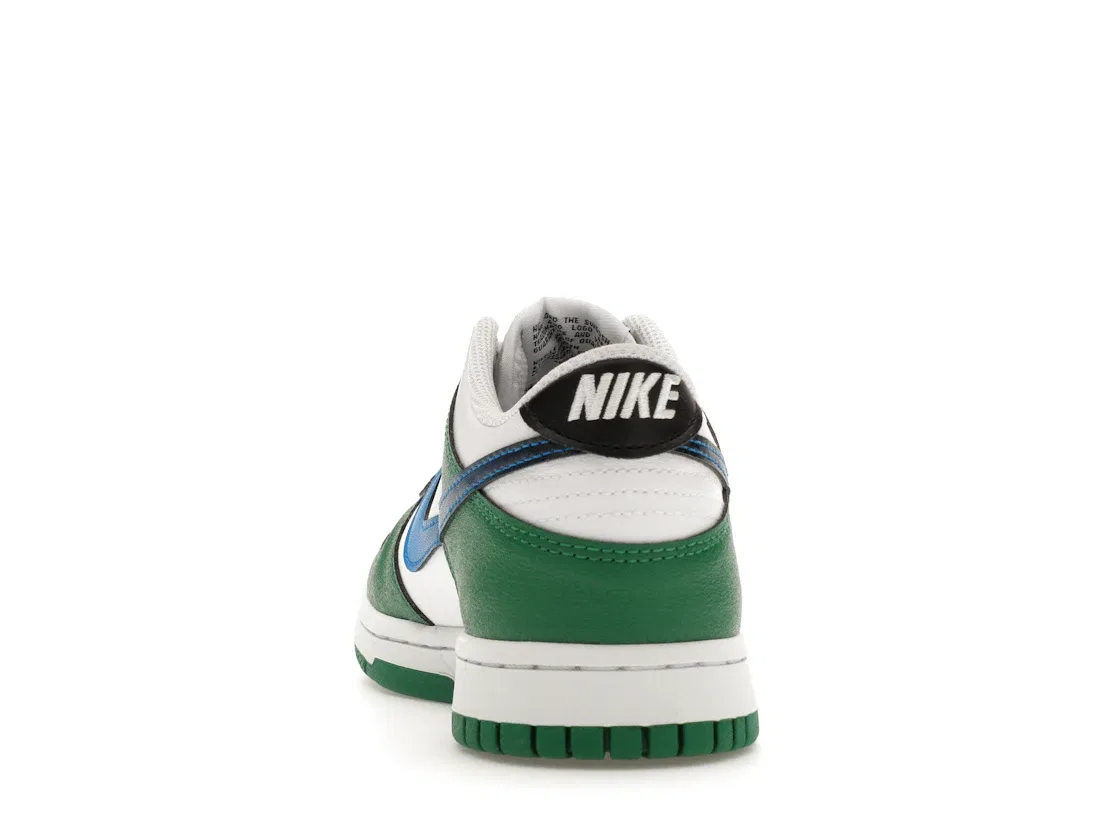 Детские кроссовки для мальчиков и девочек с замшевыми вставками Nike Dunk Low, Malachite/Black/White/Photo Blue — фото 4