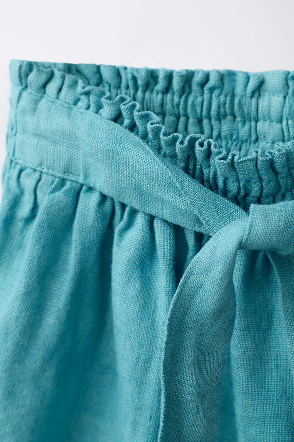 Бермудские шорты из 100% льна, изготовленные из ткани Liberty ZARA, Light Blue — фото 3