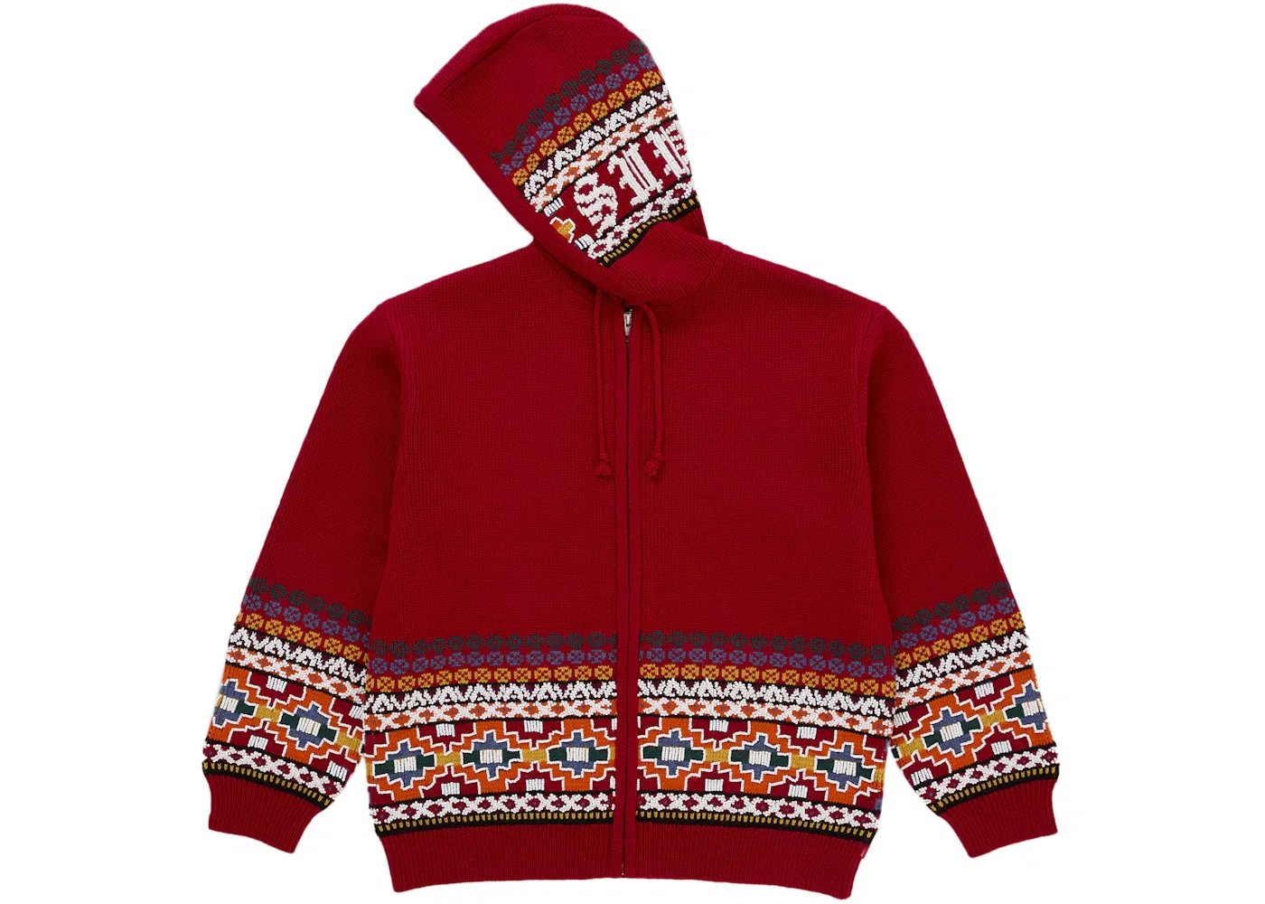 Мужской свитер с капюшоном и бисером Supreme, Red