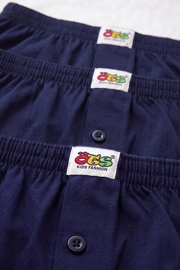 Детские боксеры для мальчиков хлопковые комплект 3 шт Öts, Navy Blue — фото 3