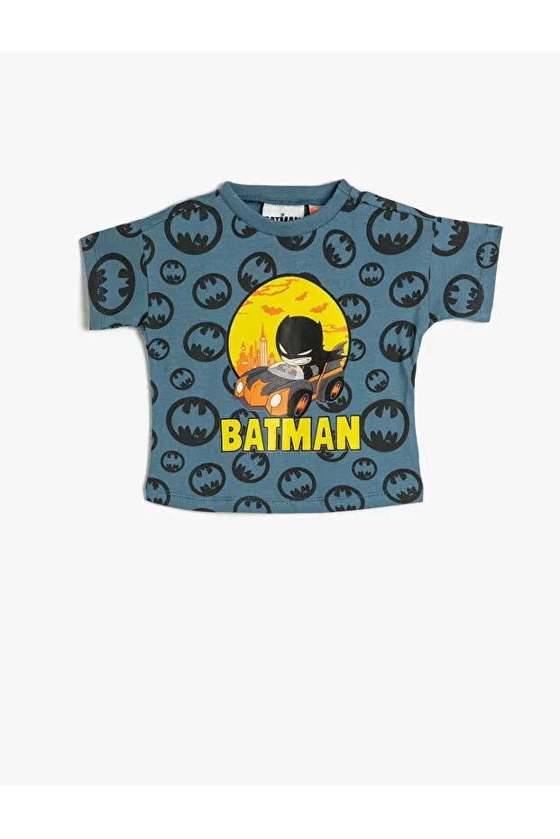 Детская футболка с принтом Batman Koton, Blue Patterned