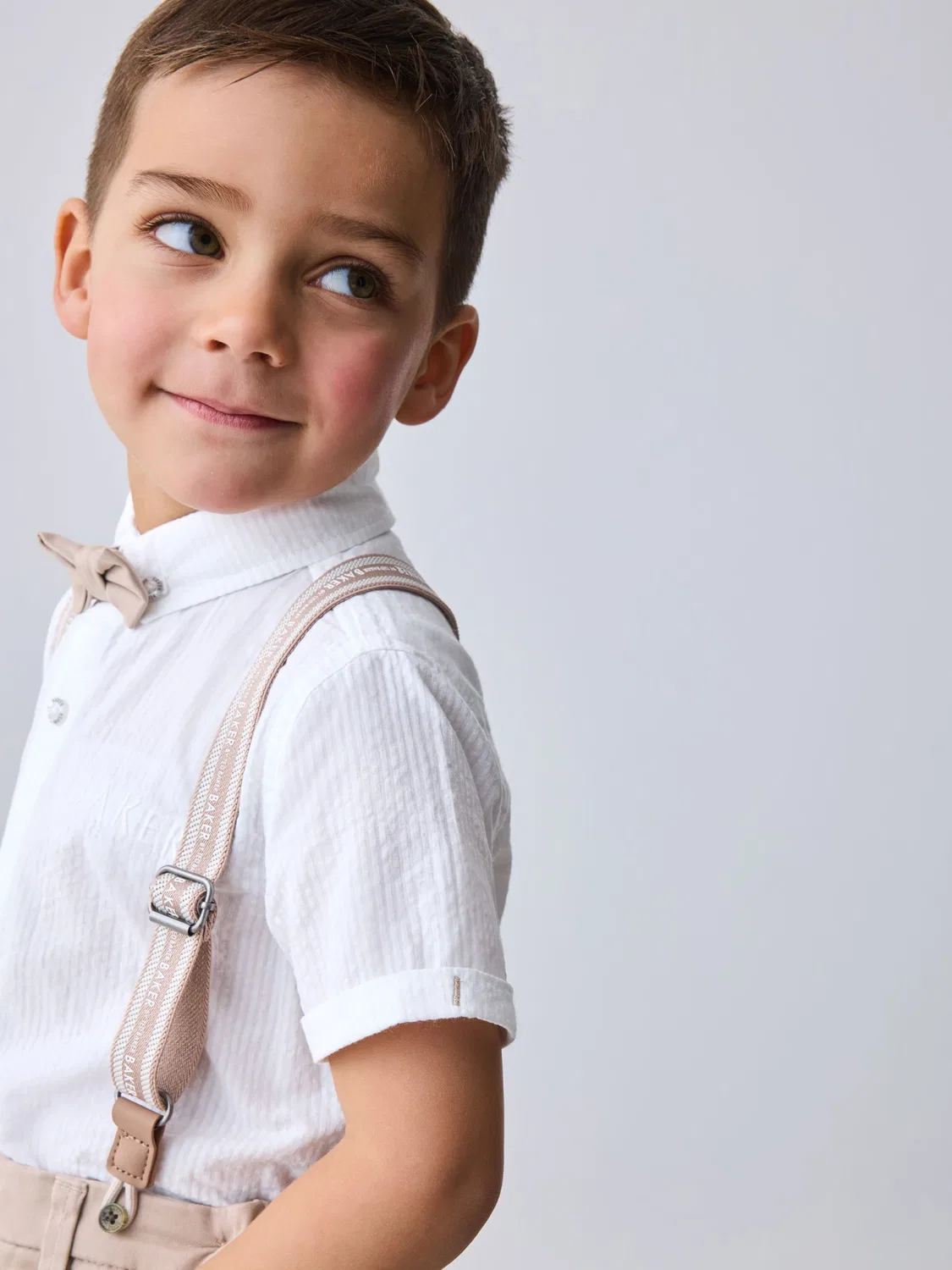 Комплект из 3 предметов: рубашка, шорты и подтяжки Baker by Ted Baker, камень — фото 3