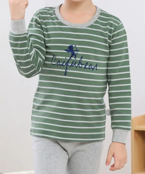 Детский комплект пижамы с длинным рукавом с принтом, 2 предмета DAY CLOSET, Green