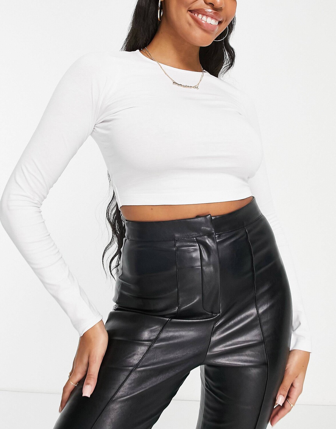 

Белая приталенная укороченная футболка с длинным рукавом ASOS DESIGN Hourglass, Белый, Белая приталенная укороченная футболка с длинным рукавом ASOS DESIGN Hourglass