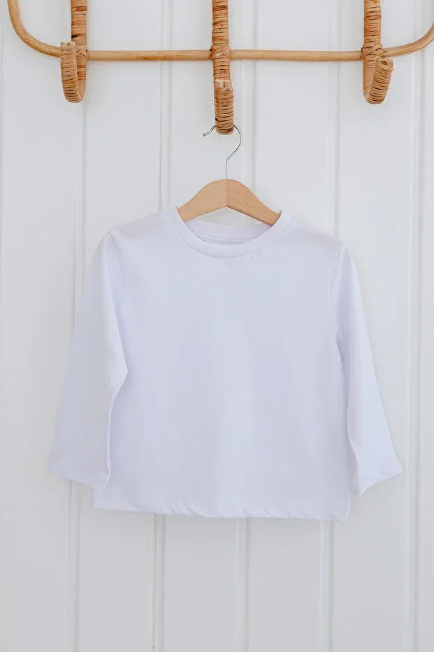 Детская футболка с длинным рукавом хлопковая Lilabio, White — фото 4