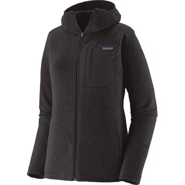Женское флисовое худи с полной застежкой-молнией R1 Air Patagonia, Black