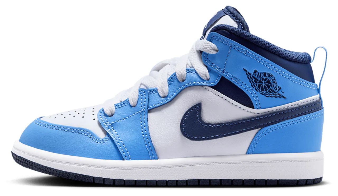 Кроссовки для мальчиков AJ 1 Mid Jordan, цвет Navy/Blue/White — фото 2