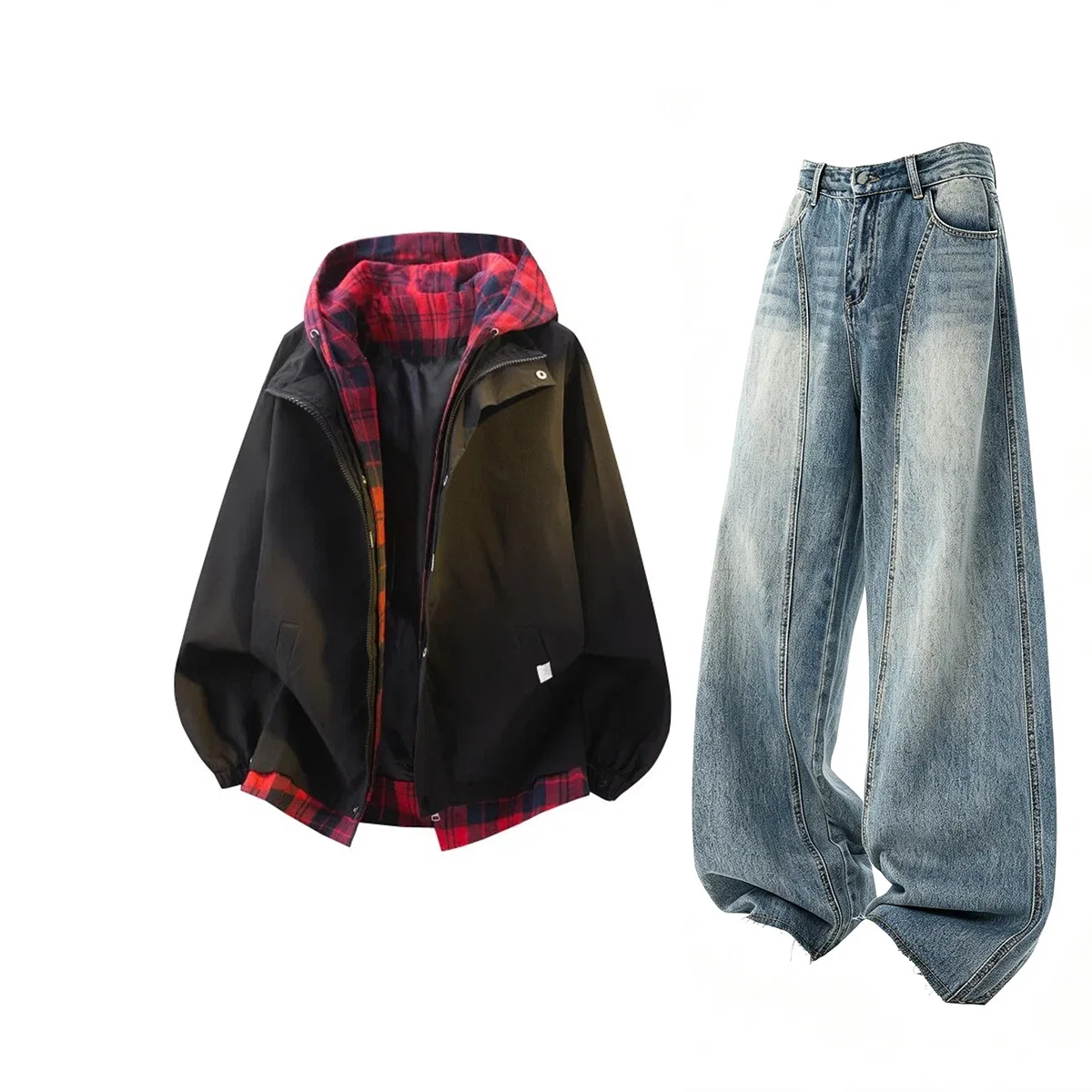 Детский спортивный комплект с капюшоном из футера, GWAF, Абрикосовый/Синий — фото 3