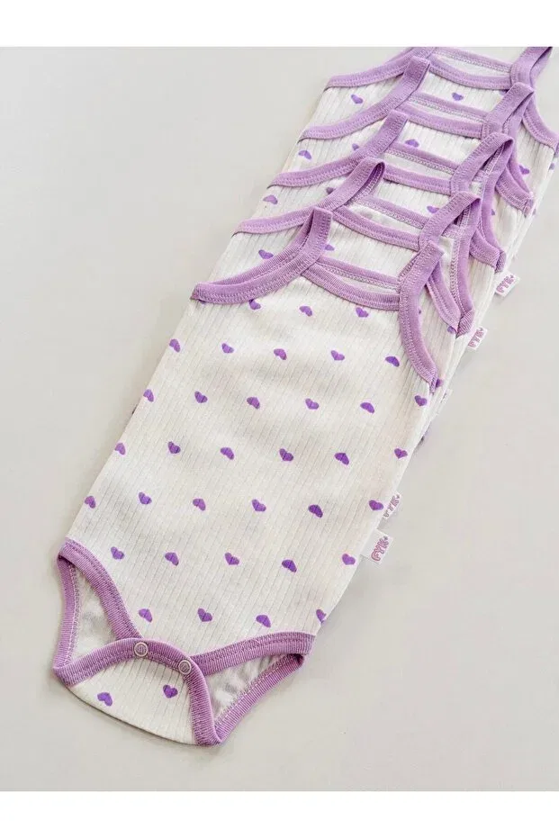 Детское боди-комбинезон для девочек с принтом Basics Efu Baby, Purple — фото 4