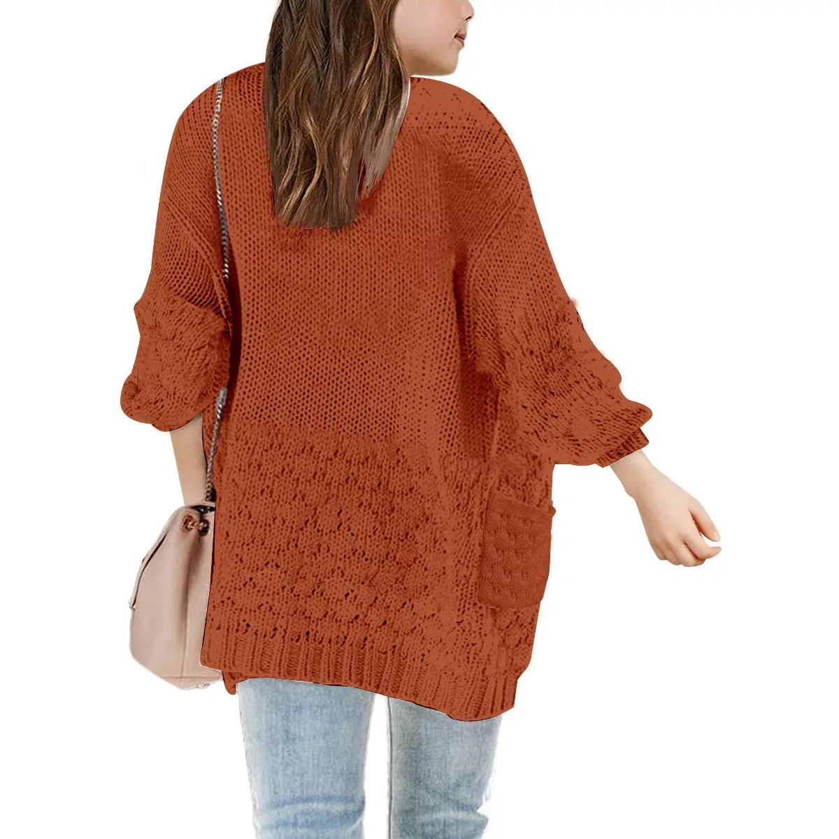 Детский кардиган для девочек с цветочным принтом YesFashion, Orange — фото 2