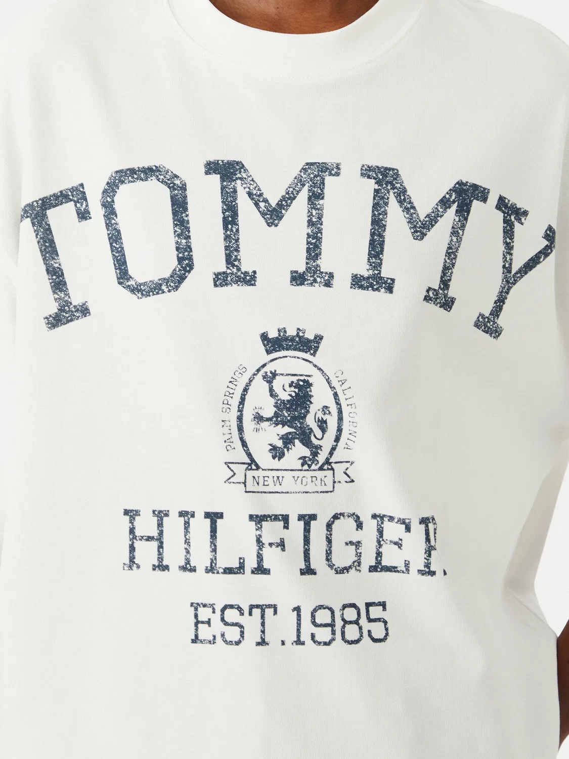 Женская футболка свободного кроя Varsity Tommy Hilfiger, кремовый — фото 4