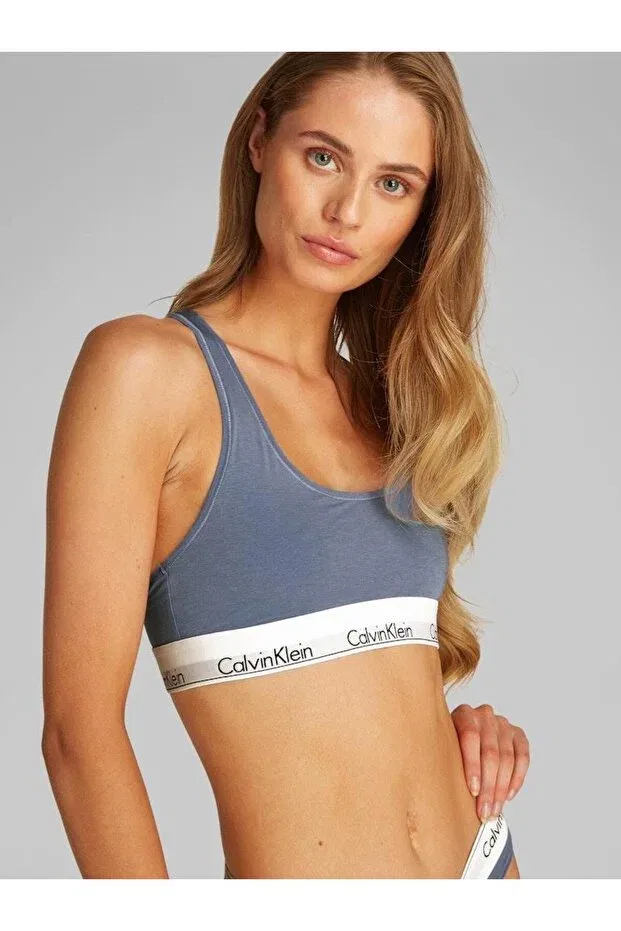 Женские бралетт без поролона с бретелью-спагетти Calvin Klein, Blue — фото 4