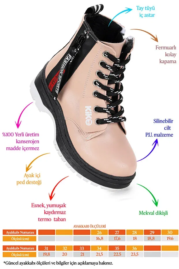 Детские ботинки для девочек с коротким каблуком Kiko Kids, Pink — фото 3