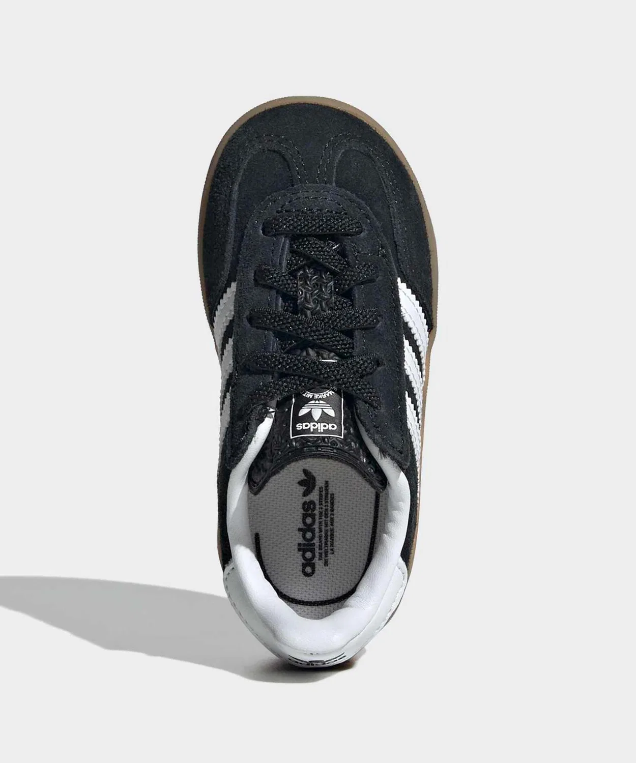 Детские кроссовки с липучкой GAZELLE INDOOR COMFORT CLOSURE ELASTIC LACE Adidas, Black — фото 2