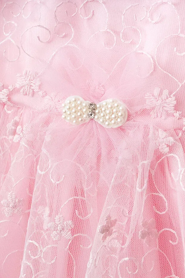 Детское платье для девочек кружевное Mevlüt Dress Harry&Millie, Pink — фото 3