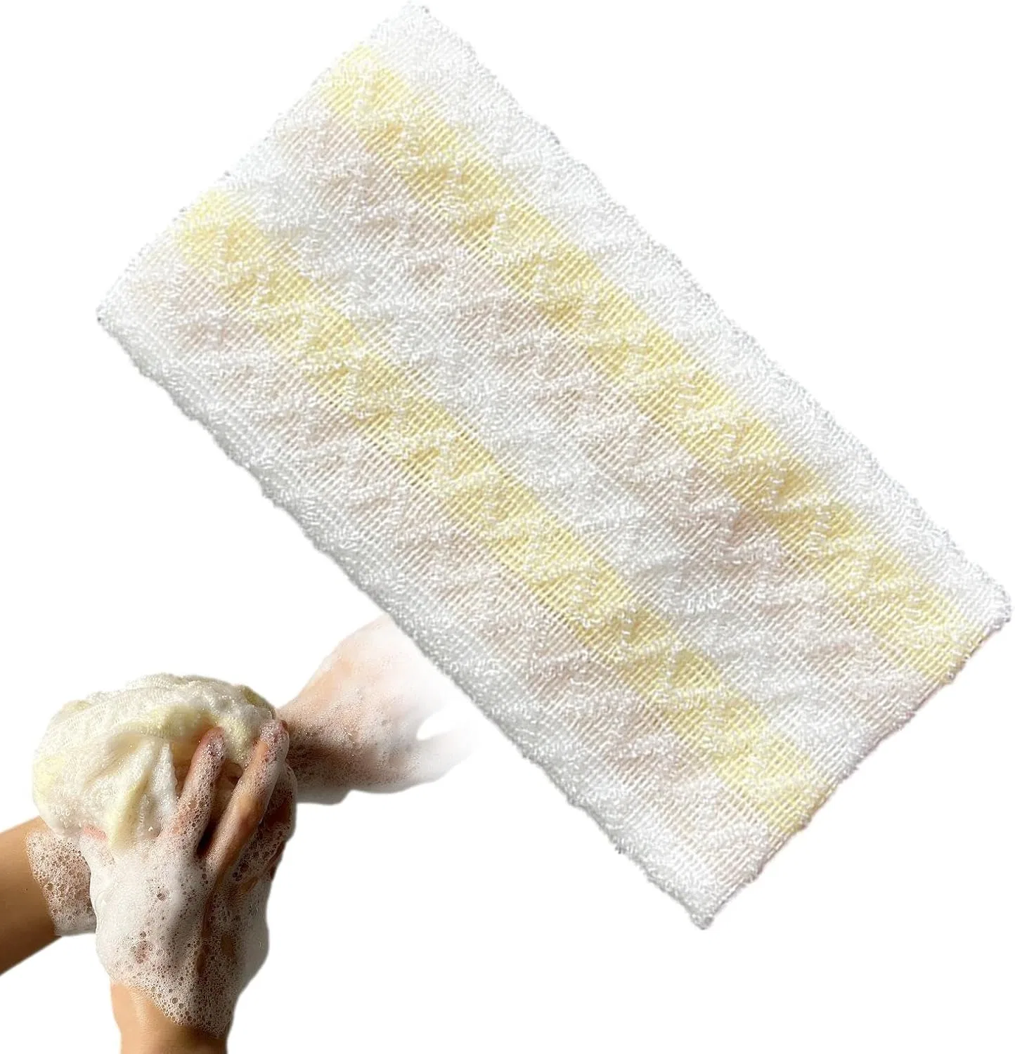 Скребок для тела двусторонний, Generic, 25 x 100 см, Бежевый в полоску