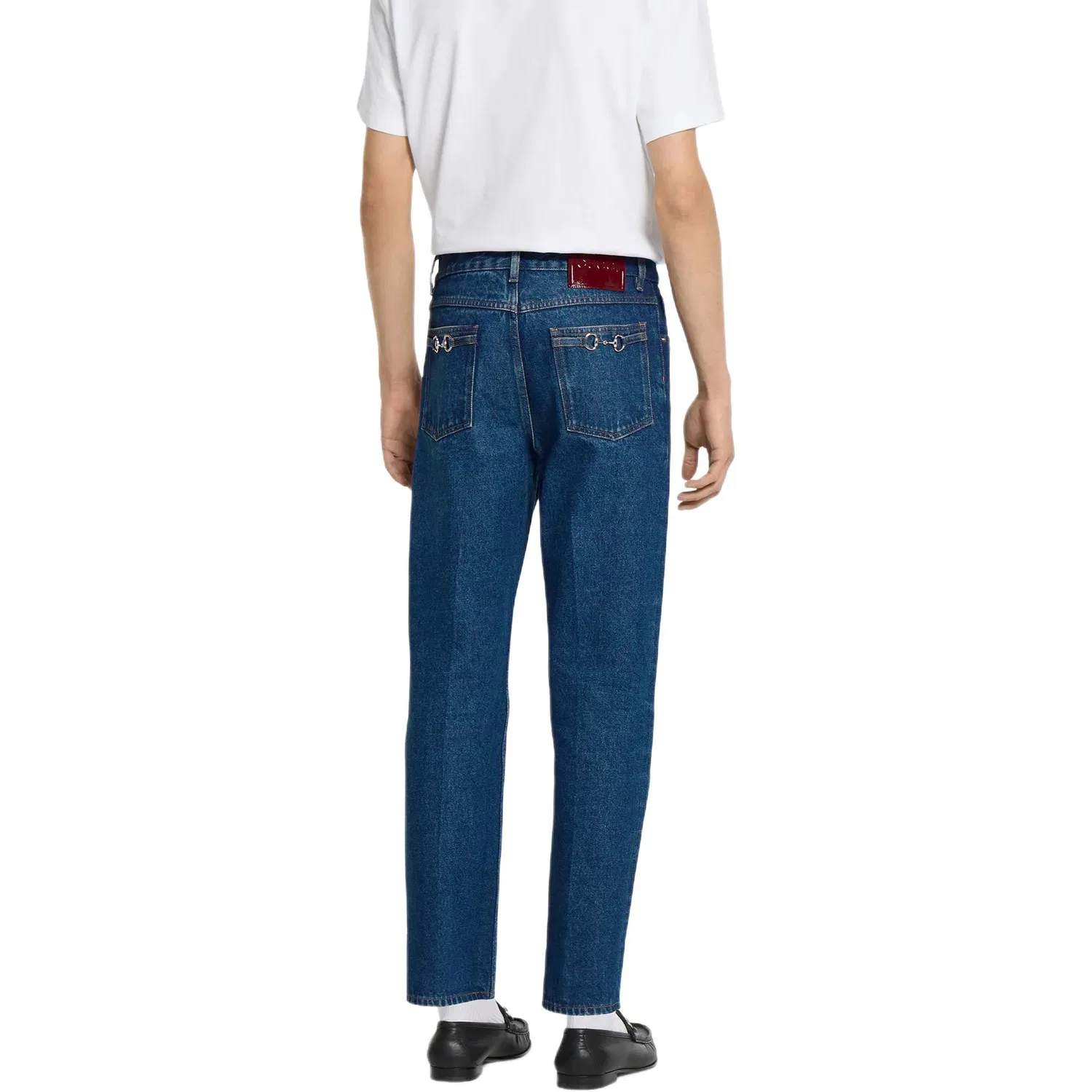 Джинсы мужские GUCCI slim fit, синие — фото 4