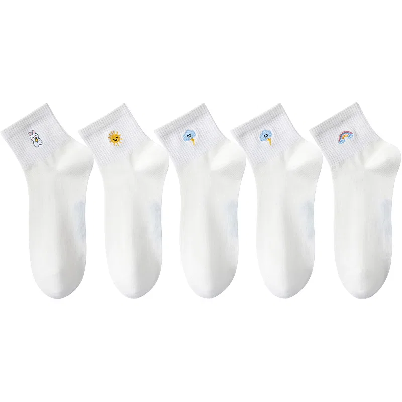Детские носки до середины икры, набор из 5 пар, Lightning 2 Pack+Sun+Rabbit+Rainbow, MIIOW