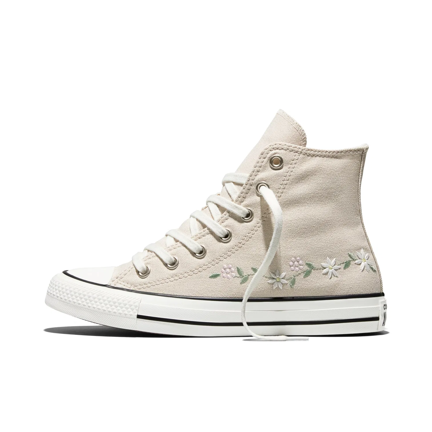 Детские кеды на шнуровке с круглым носом Converse, Classic Ecru/Vintage White/Black — фото 2