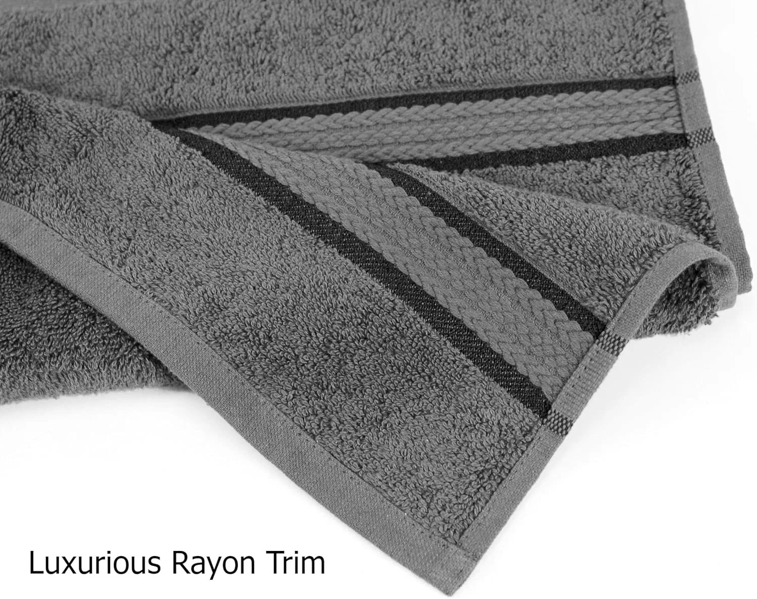 Махровая салфетка для лица Cotton Craft, набор 12 шт, 30.5x30.5 см, Charcoal — фото 3