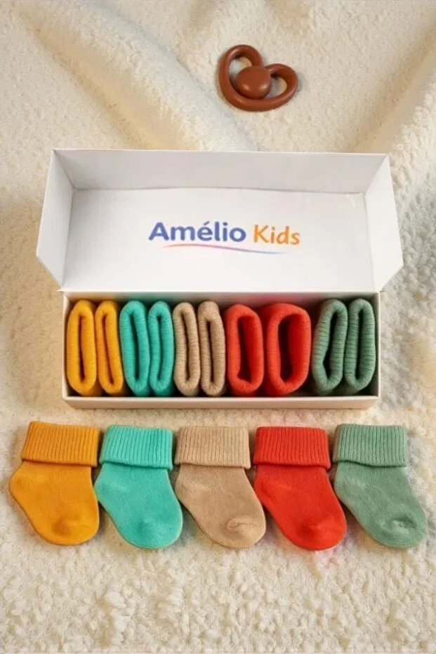 Детские носки для новорожденных хлопковые 5-парный набор Amélio Kids, Multicolor — фото 2