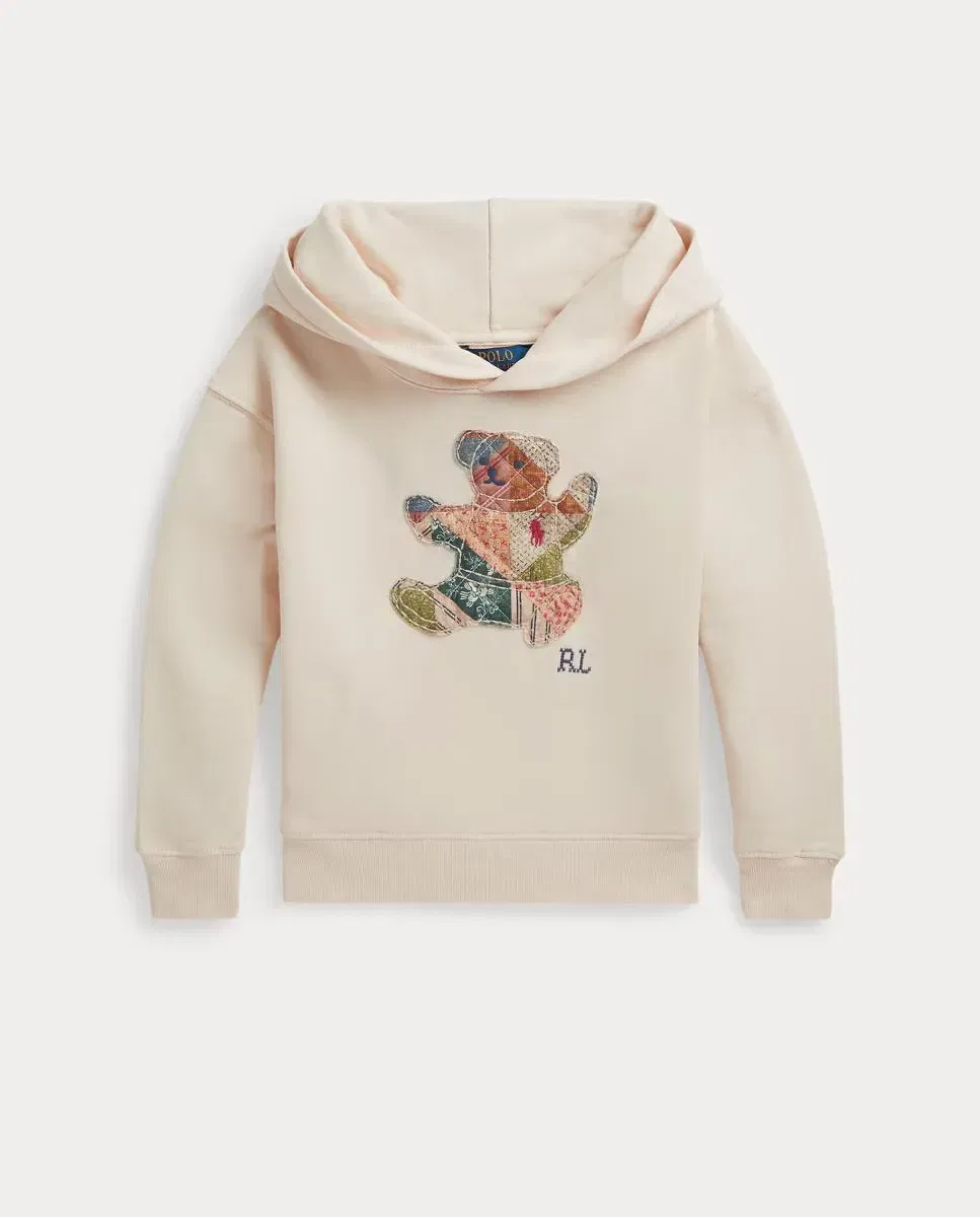 Детская худи для девочек с принтом Osito Polo Ralph Lauren, Crema — фото 4