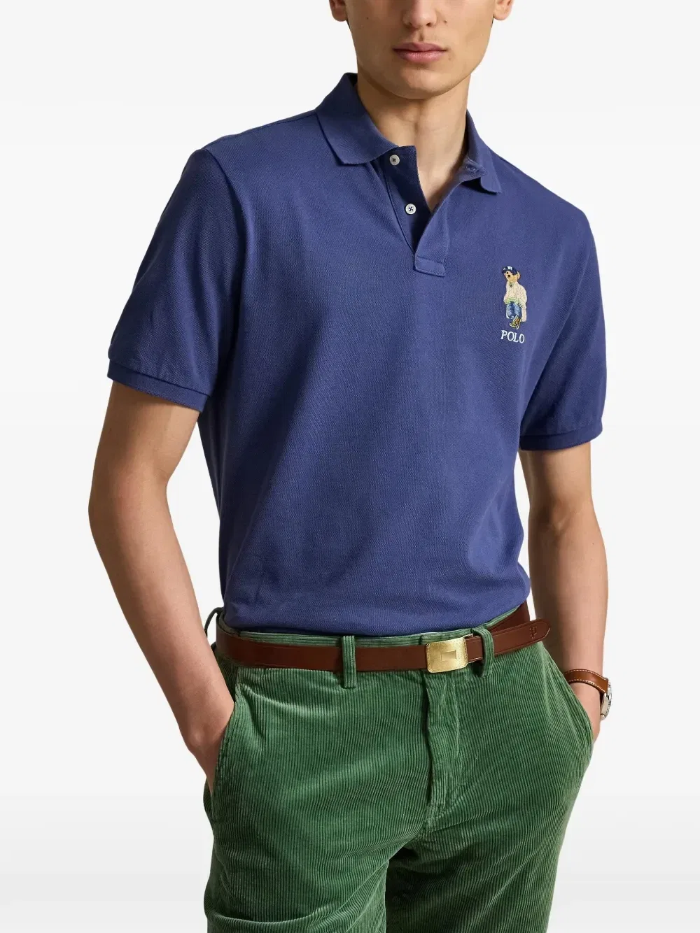 Рубашка поло Polo Bear с вышивкой Polo Ralph Lauren, синий — фото 3