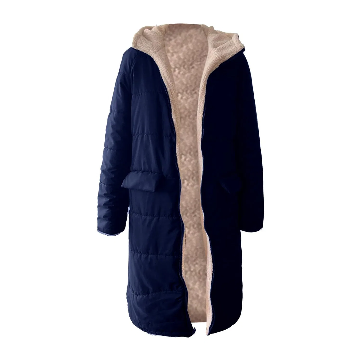 Женское стеганое пальто с капюшоном и флисовой подкладкой, Marina Militare — фото 4