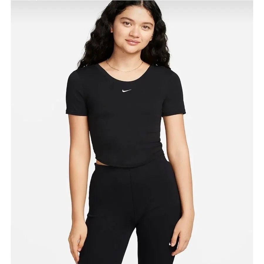 Женская футболка Sportswear Chill Knit Slim Fit Nike, Черный — фото 3