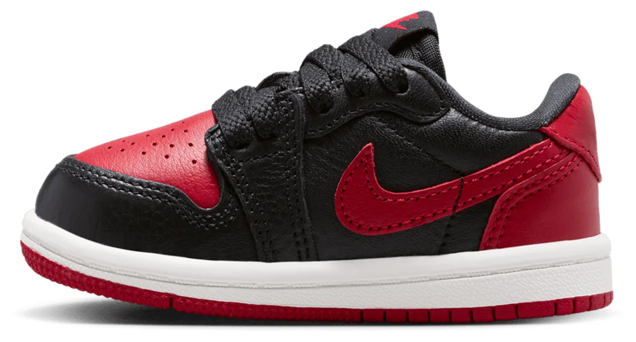 Кроссовки для мальчиков Retro 1 Low OG Jordan, цвет Black/Varsity Red/Summit White — фото 2