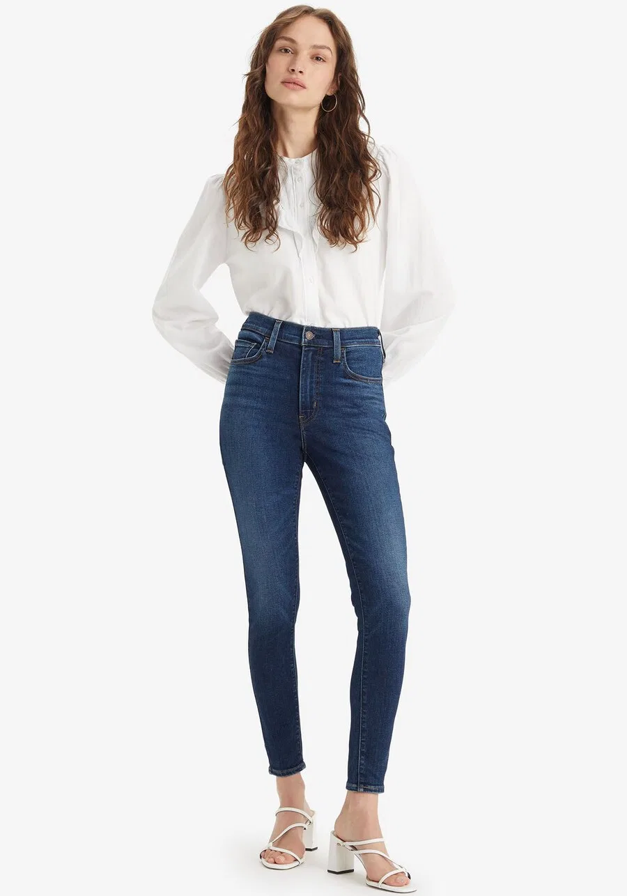 Узкие джинсы LEVI'S темно-синего цвета — фото 2