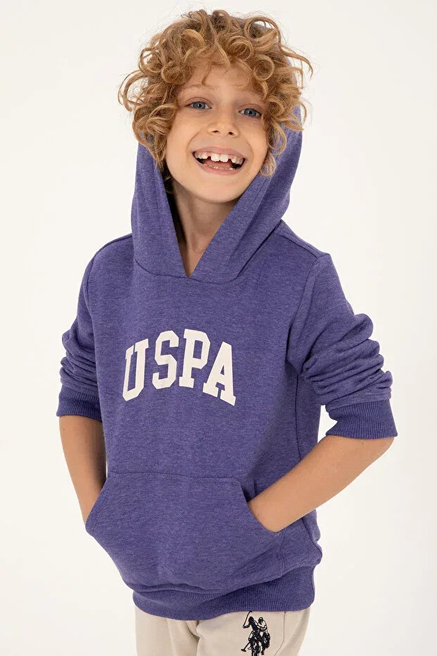 Детское худи для мальчиков с капюшоном U.S. Polo Assn., Purple