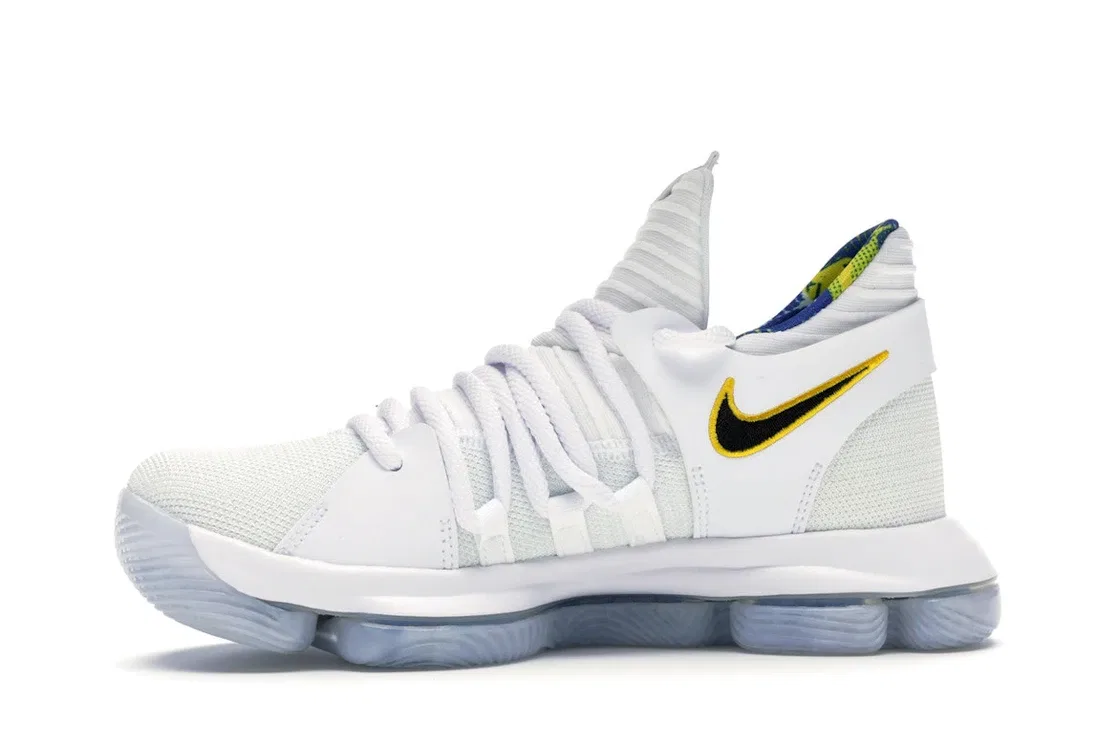 Детские спортивные кроссовки Nike KD 10, White/Game Royal-University Gold — фото 3