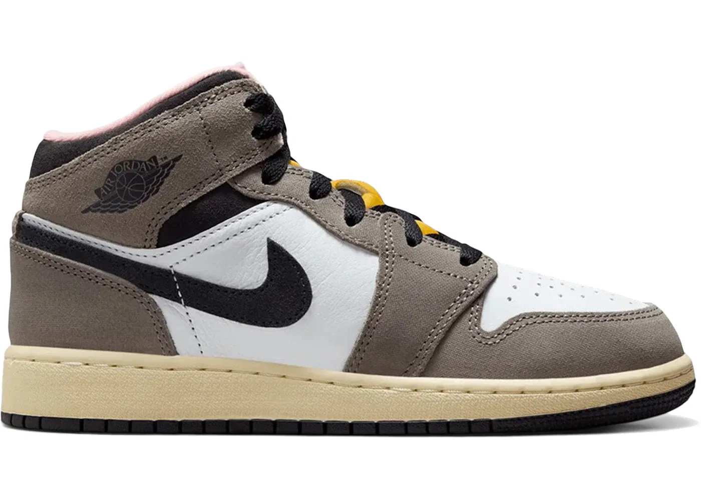 Детские кроссовки Lifestyle Jordan 1 Mid SE Jordan, White Cave Stone Dark Sulfur Oil Grey