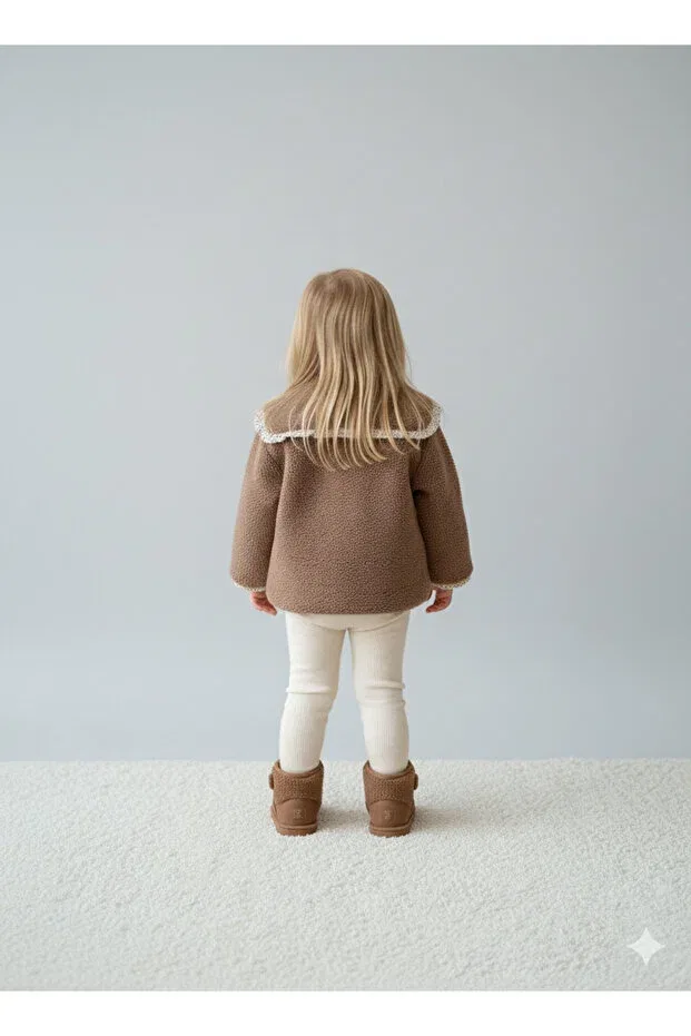 Детское двустороннее зимнее плюшевое пальто Basics Melisam.Msg, Brown — фото 3