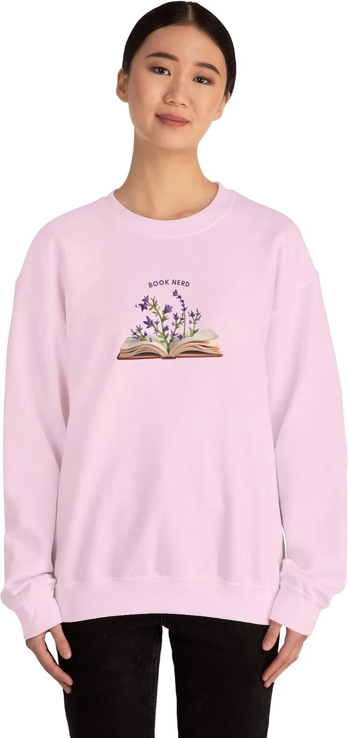 Женская футболка с цветочным дизайном Gildan 18000, Light Pink — фото 4