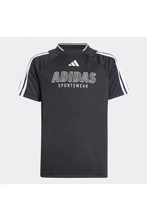 Детская футболка для девочек хлопковая House of tiro kids t-shirt Adidas, Black — фото 2