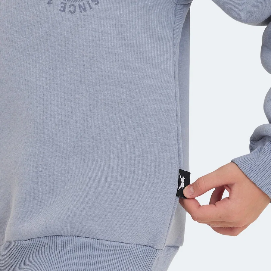 Свитшот детский с длинным рукавом LONE Slazenger, Серо-бежевый — фото 4