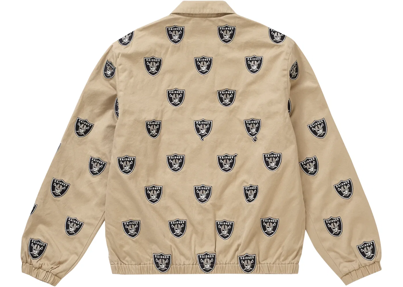 Мужская куртка-харингтон с принтом Supreme NFL x Raiders x '47 Embroidered Harrington Jacket, Khaki — фото 3