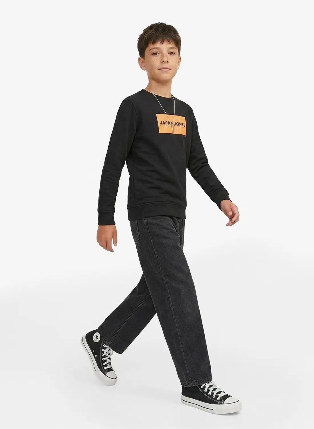 Футболка с принтом JJCOLE Jack & Jones Junior, черный