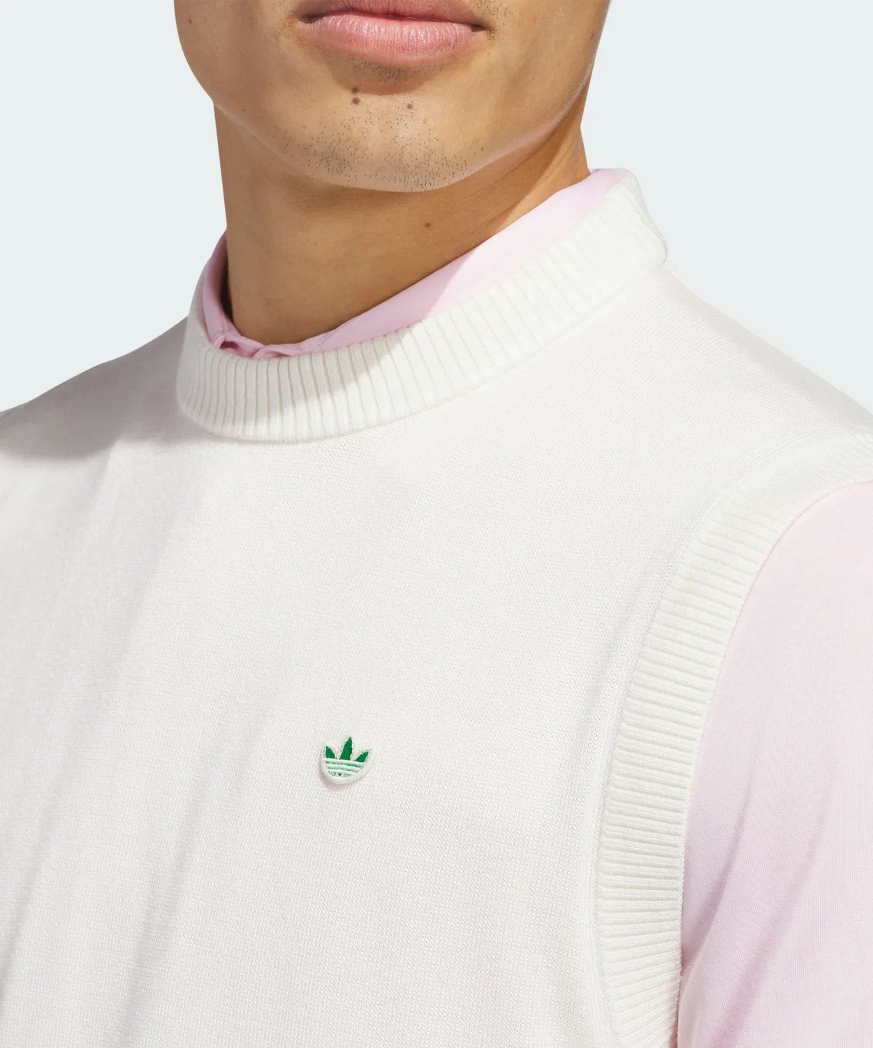 Мужской безрукавный джемпер из кашемира Original Adidas, Белый — фото 4