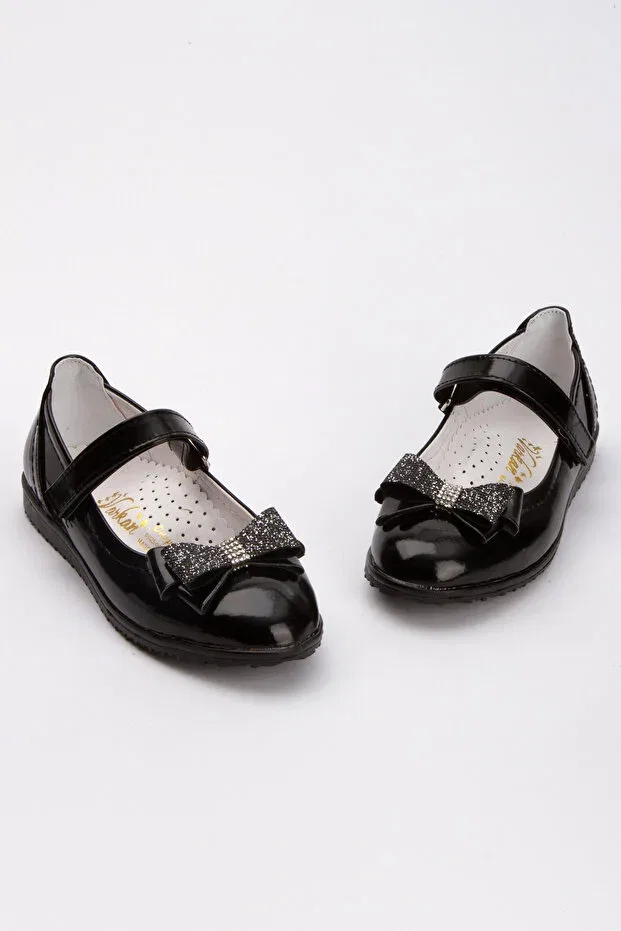 Детские балетки для девочек с коротким каблуком Comtura, Black