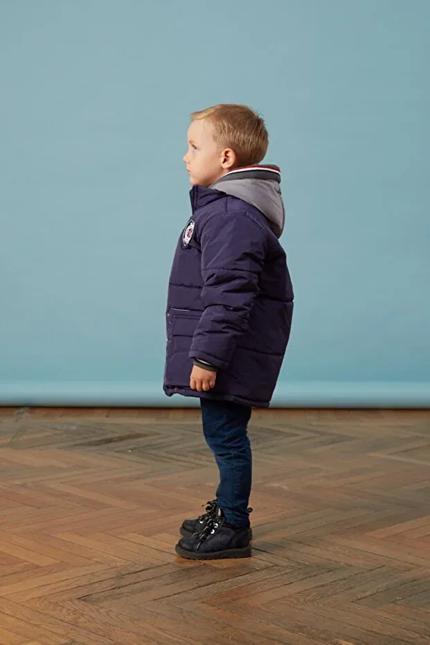 Детское пальто для девочек с капюшоном Men Anorak, Indigo — фото 2