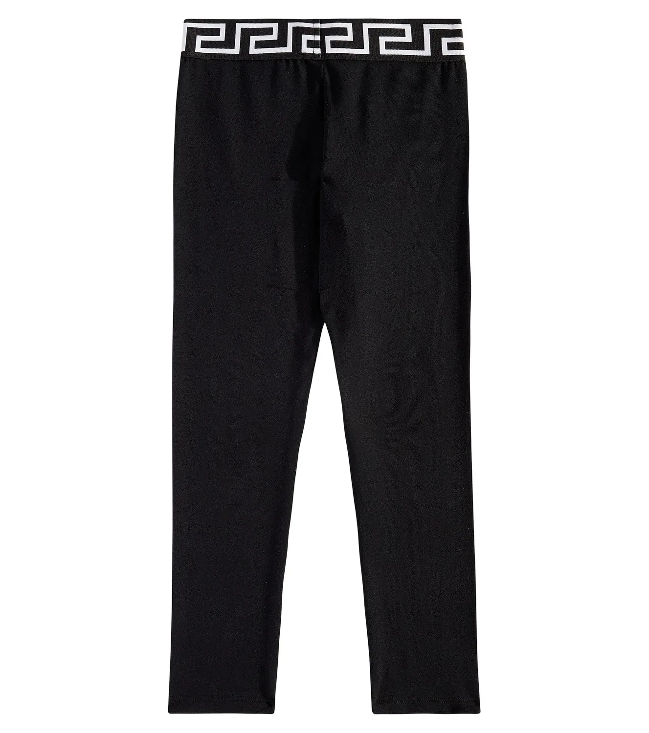 Леггинсы в рубчик с узором Greca Versace Kids, черный — фото 4