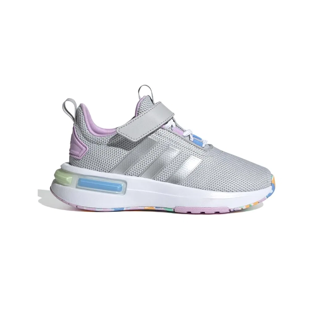 Детские кроссовки для мальчиков с шнуровкой Racer Tr23 Adidas, Grey Silver Metallic Bliss Lilac Lace Elastic