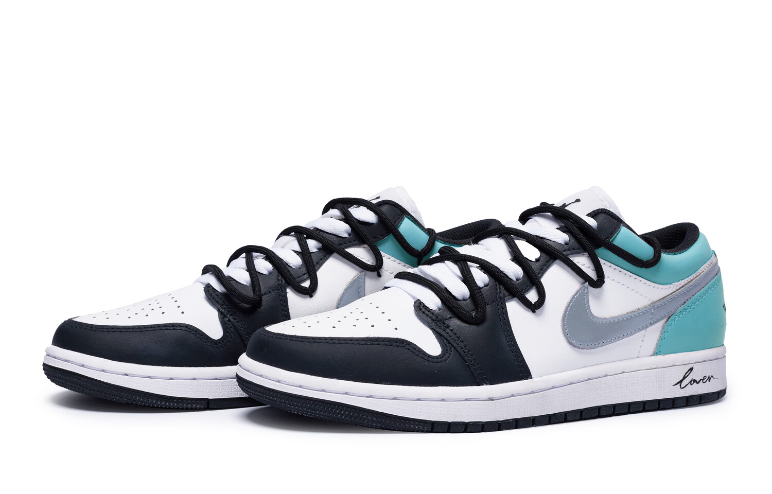 

Кроссовки Air Jordan 1 Vintage Basketball Shoes Women's Low-top University Blue/Black/White, синий