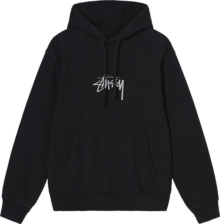 

Толстовка Stussy Stock Logo Appliqué Hood 'Black', черный