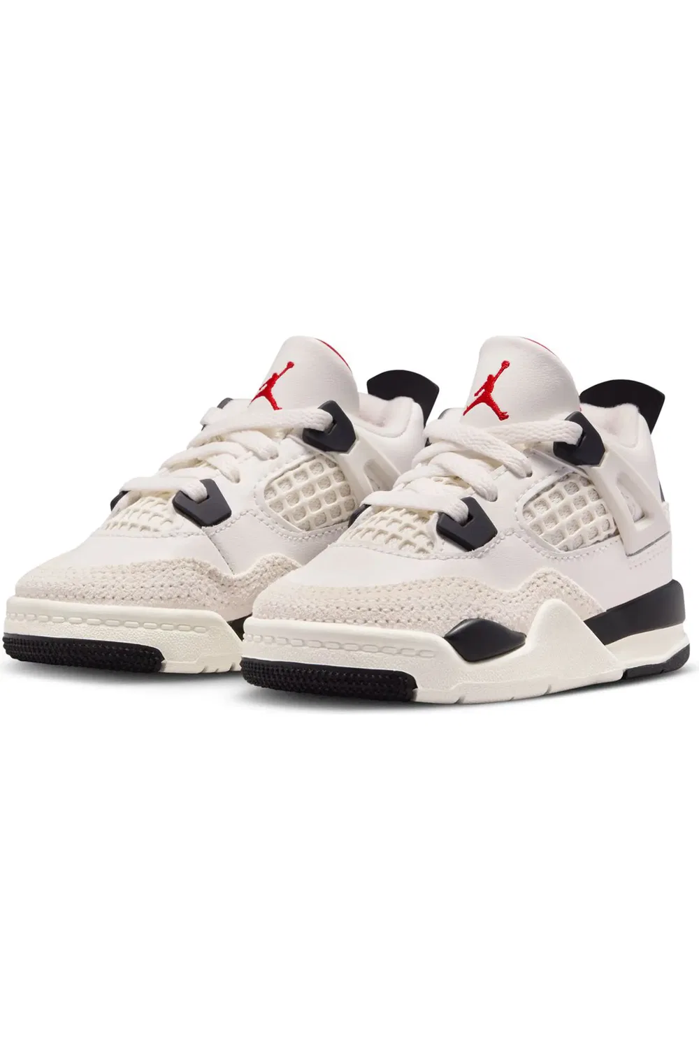 Детские кроссовки баскетбольные ретро Air Jordan 4 Retro, Sail/Black/University Red