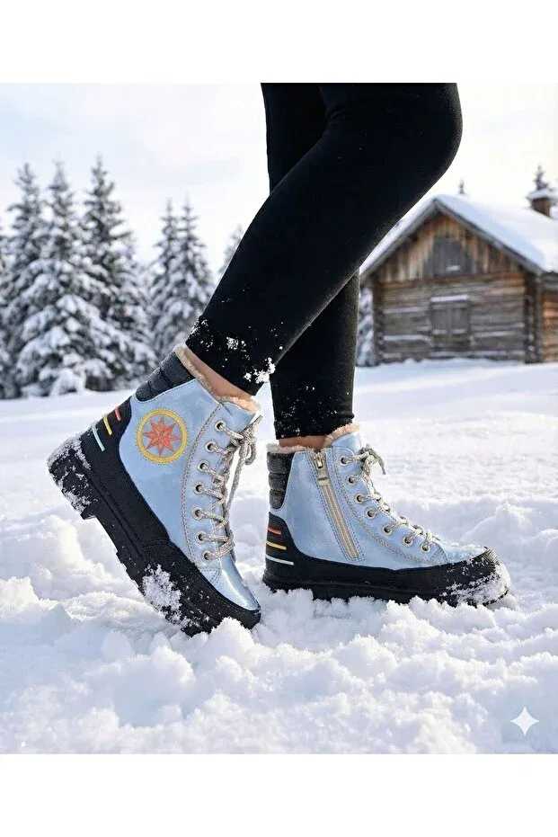 Детские ботинки для девочек с принтом Gilga, Blue-Black