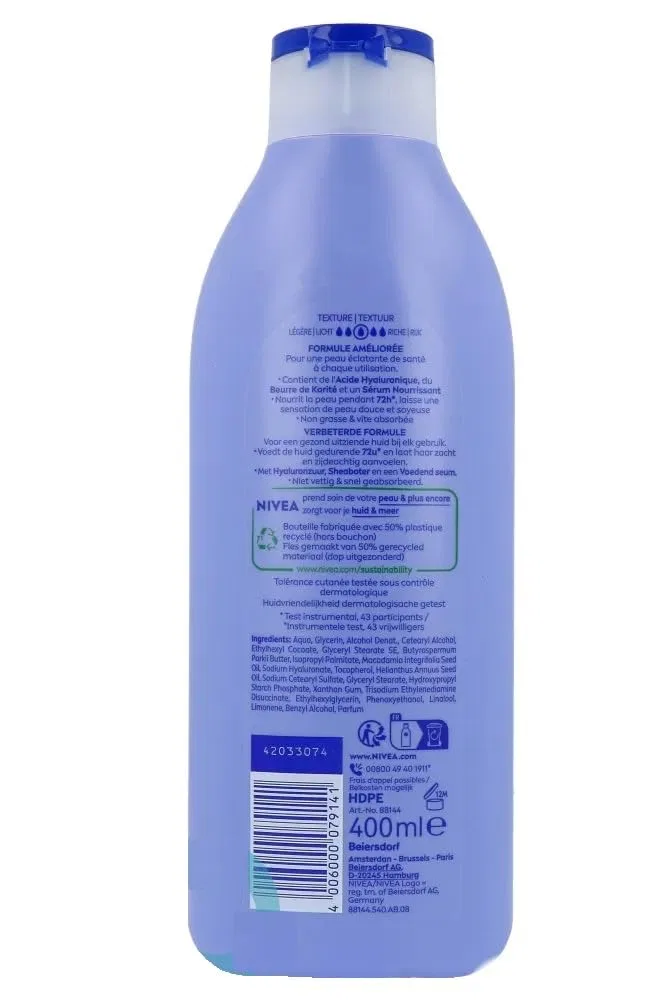 Лосьон для тела Nivea 72H Feuchtigkeit Smooth Sheabutter, 6x400 мл